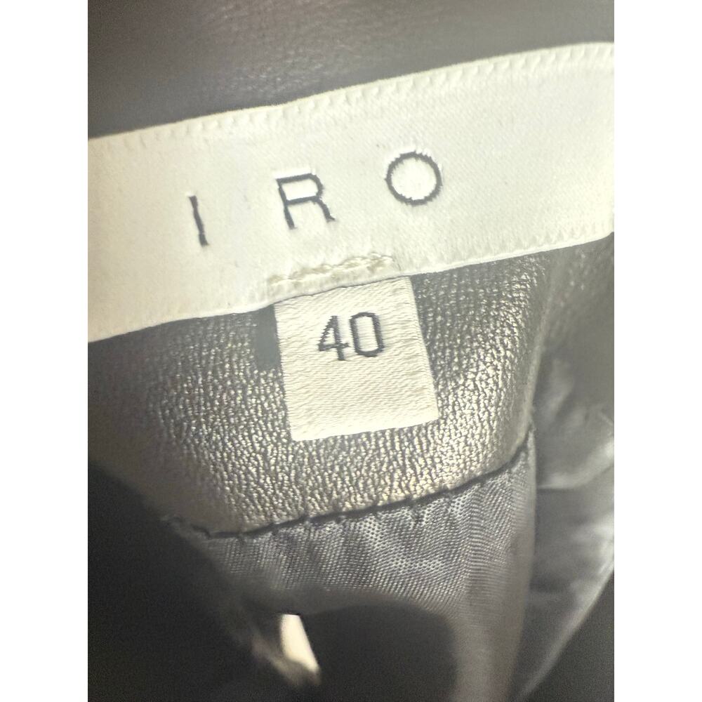 IRO Mupper Black Lamb Leather Studded Belted Moto Biker Mini Skirt L - Picture 11 of 13